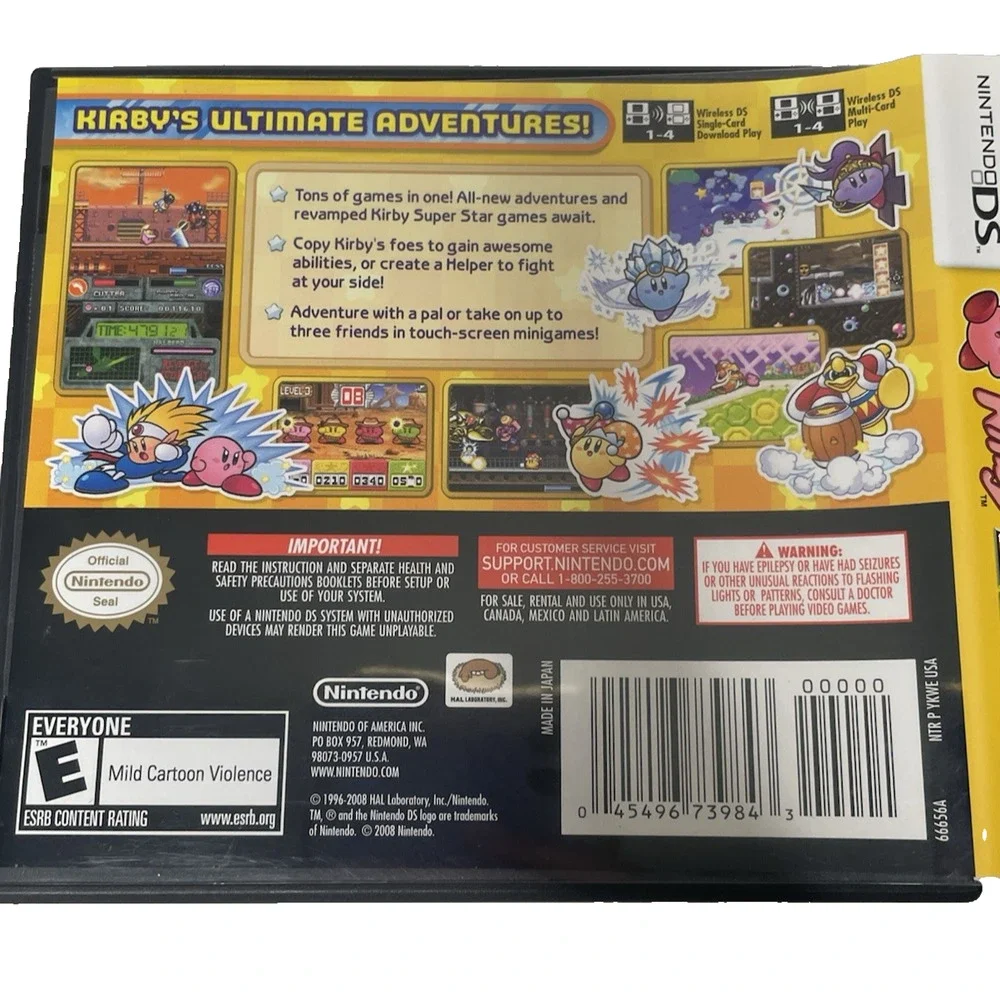 Nintendo DS Kirby Super Star Ultra Empty Case Manual Inserts Authentic OEM No Ga